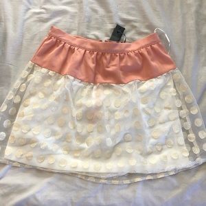Coral polka dot skirt
